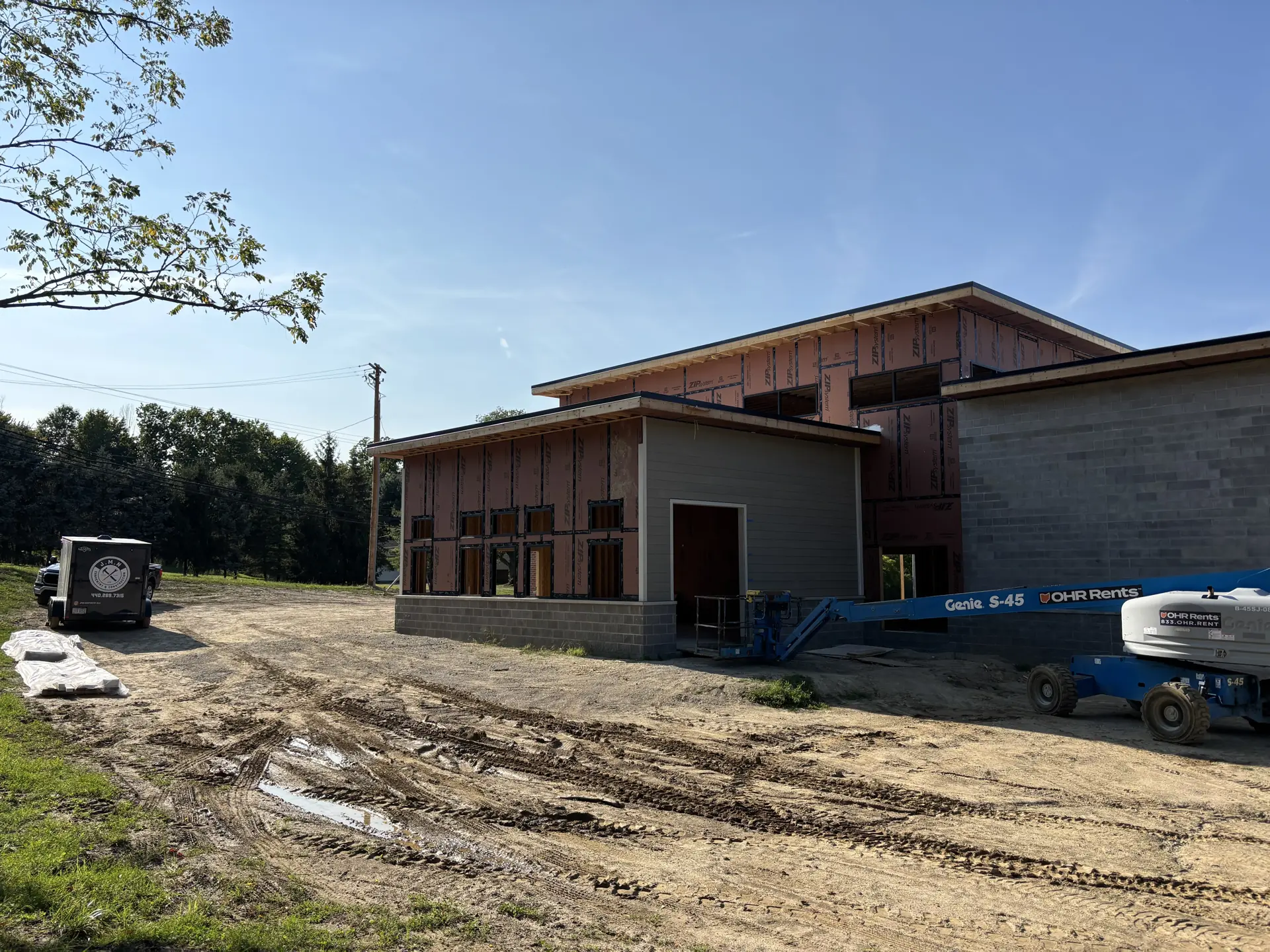Siding progress side view